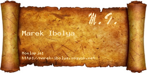 Marek Ibolya névjegykártya